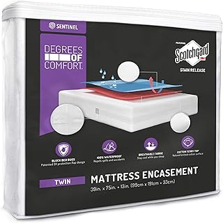 Twin Size Mattress Encasement Bed Bug Proof, Cover 6-8" Deep Bed, Protector Zippered Dust Mite Proof, Hypoallergenic Six-S...