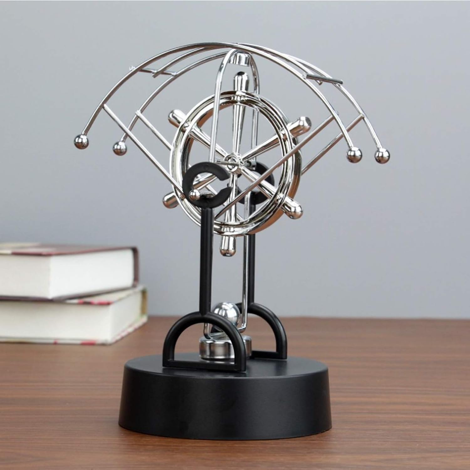 Perpetual Motion Machine, Fan Shaped Swinging Model Desk Magnetic Educational Physics Mechanics Science Ornament for Office Home
