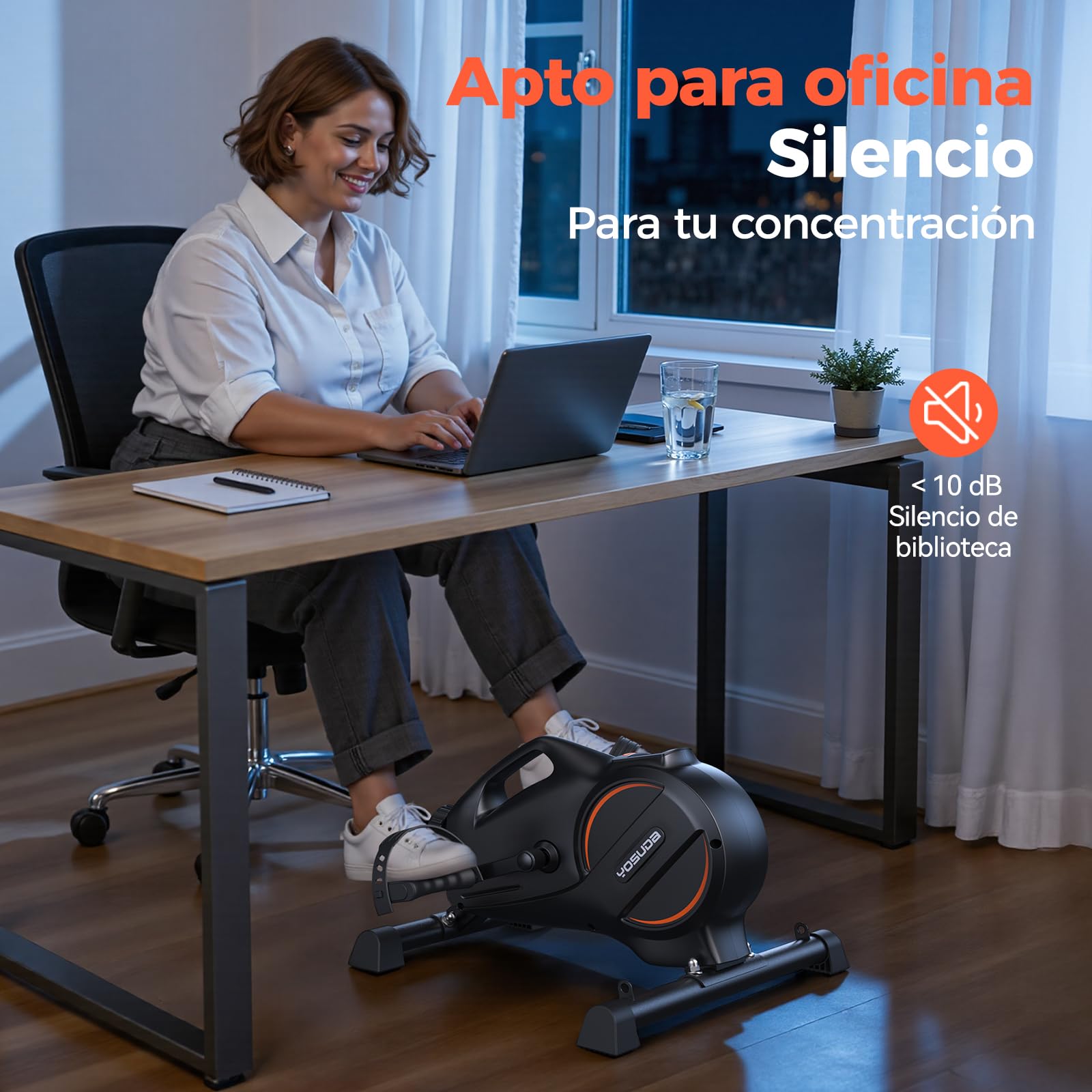 YOSUDA Mini Bicicleta Estática, Pedaleador con 2 Bandas de Resistencia, Pedaleador para Ancianos, Pedales Estáticos Personas Mayores con Tapete Antideslizante