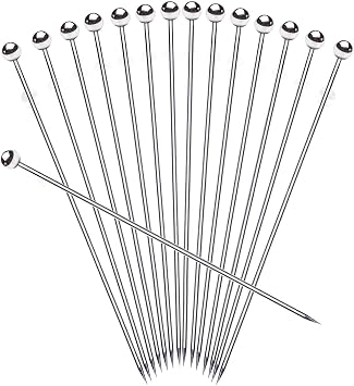 SOGEWO 8" Stainless Steel Cocktail Picks, Bloody Mary Skewers 8inch, set of 15