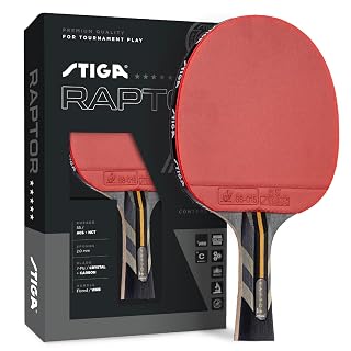 Stiga Rubber Raptor Table Tennis Racket, Pack of 1, Black