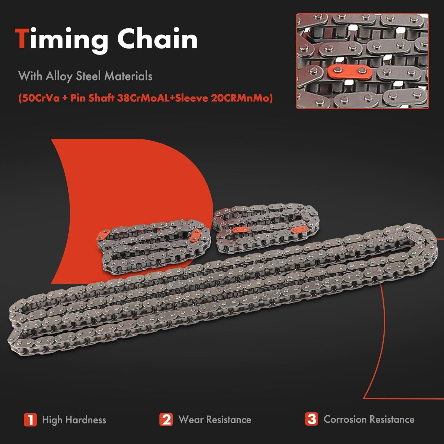 A-Premium 10-PC Engine Timing Chain Kit Compatible with Toyota Camry, Highlander, Sienna, Avalon, Venza & Lexus RX350, RX450h, ES350, IS250, IS350, GS300, GS350, GS450h - DOHC, V6 2.5L 3.0L 3.5L