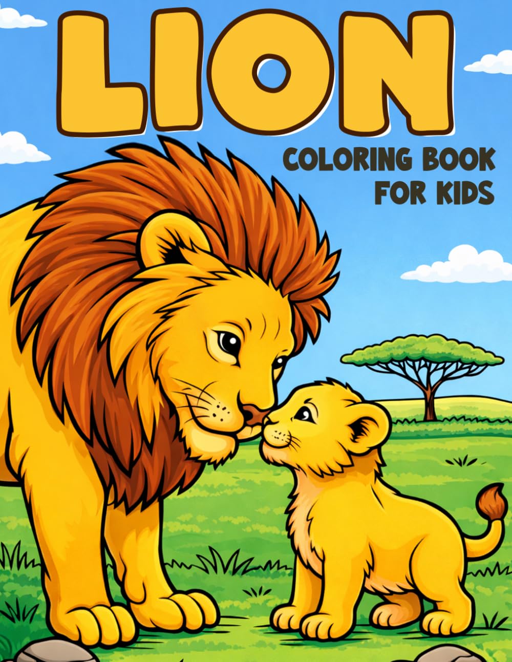 Lion Coloring Book for Kids: Bold and Easy Lion, Jungle, and Nature Coloring Pages for Relaxing Fun