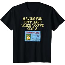 Kids Arthur Having Fun with a Library Card Cartoon T-Shirt