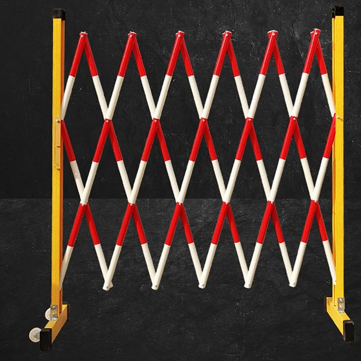 Valla retráctil para control de tráfico, barrera de seguridad amarilla, fácil montaje, 1,2 x 2 m, ideal para negación de acceso y acceso en situaciones de tráfico