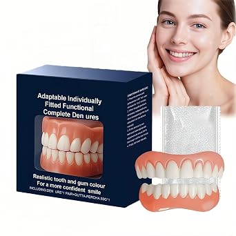 Soft Silicone Den/ture Liners & Reline Kit for False Teeth Whitening,Moldable Temporary Den/tures for Missing Teeth,Snap On Veneers for Natural Looking Full Den/ture Set,Comfortable Wear,Secure