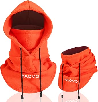 TAGVO Winter Thermal Fleece Balaclavas, Soft & Warm Adjustable Hood Hat Skiing Face Cover Face Mask Neck Warmer Snood Neck Gaiter for Running Skiing Cycling Motorbikes Hiking- Men & Women