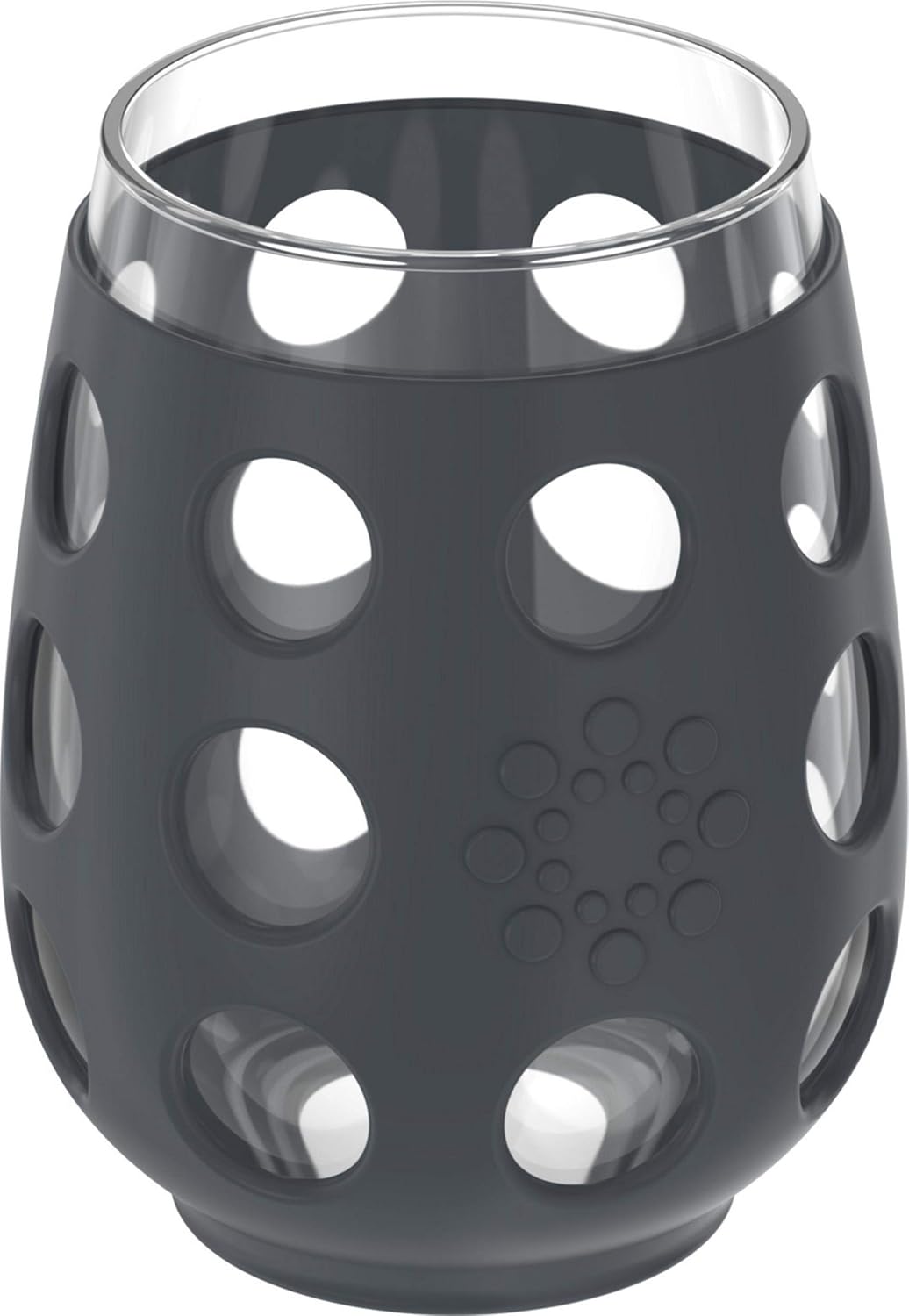 Lifefactory Wine Glass with Protective Silicone Sleeve, 4 Count (Pack of 1), Carbon