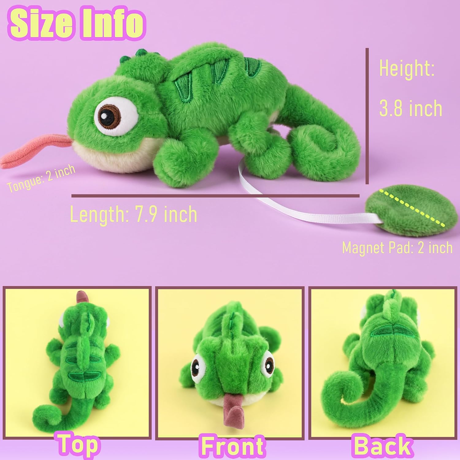 Lizard Magnet Shoulder Plush, Chameleon with Cute Tongue Stuffed Animal Doll Accessories Lizard Costume for Adults