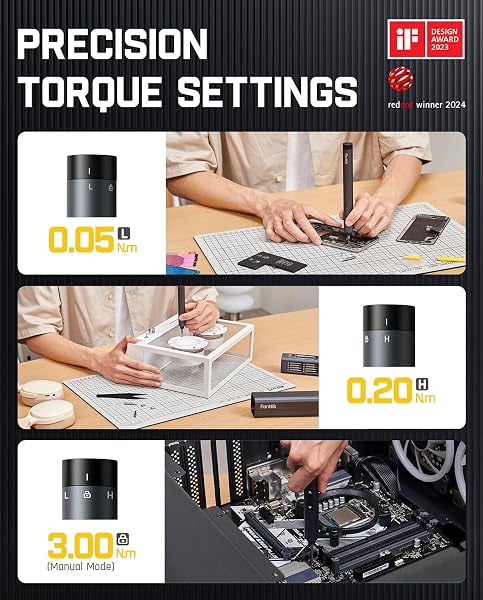Fanttik E1 MAX Mini Electric Screwdriver, Precision Screwdriver Set with 50 Magnetic Bits, 2 Torque Speed, Suitable for Mobile Phone/Camera/Laptop/Watch (Grey) - 2