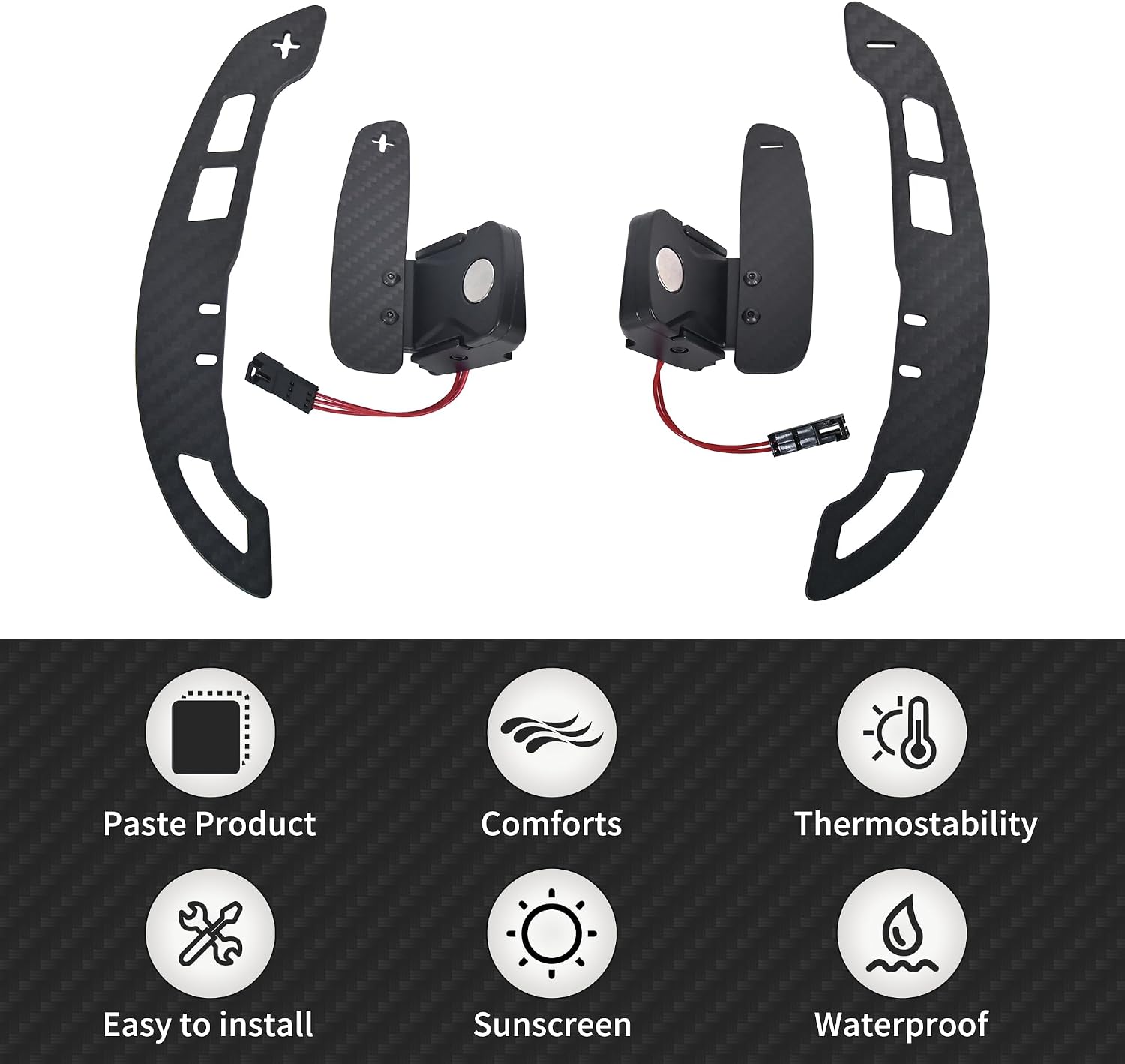 Magnetic Steering Wheel Paddle Shifter Extensions for Chevrolet Corvette C7 Stingray Coupe/Stingray/R/Camaro/LT1/RS Carbon Fiber Paddle Extension Interior Decoration Accessories