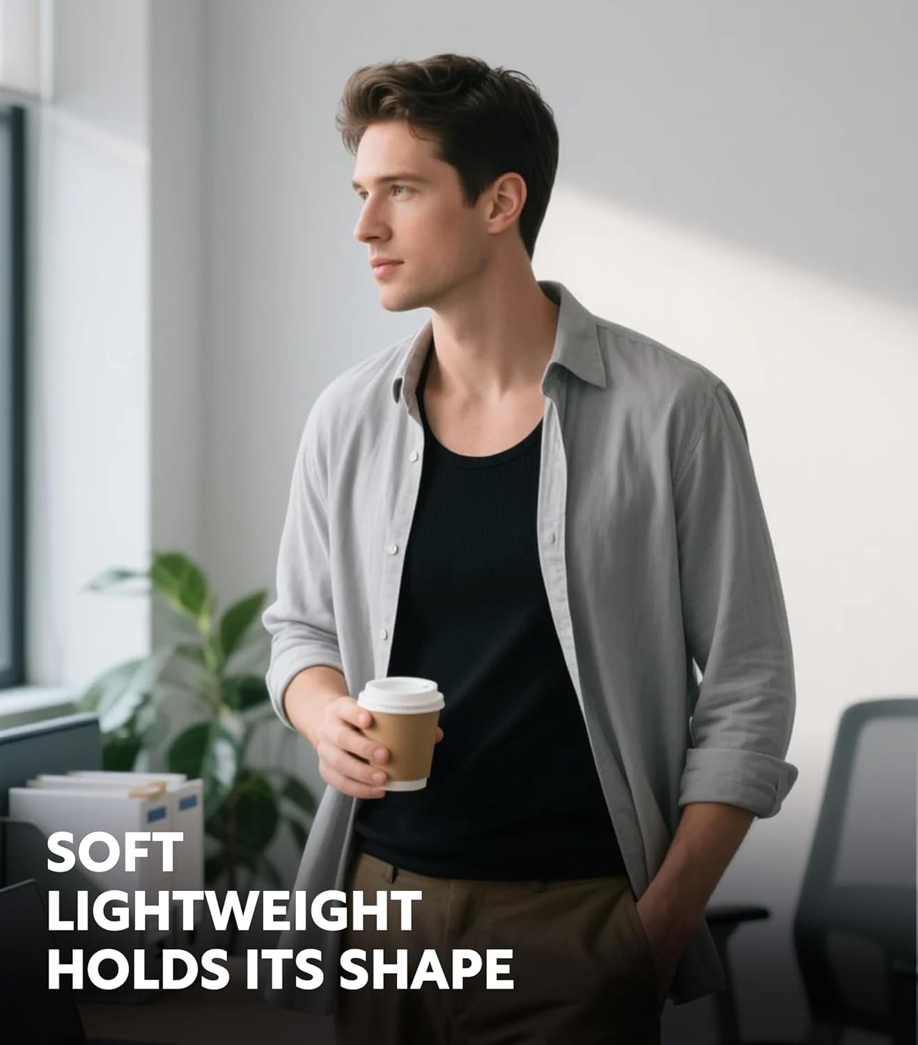 DAVID ARCHY Men's Tank Top Undershirts Moisture Wicking Quick-Dry A-Shirts Soft Silky Undershirts Tank Shirt for Men 3 Pack - Image 5