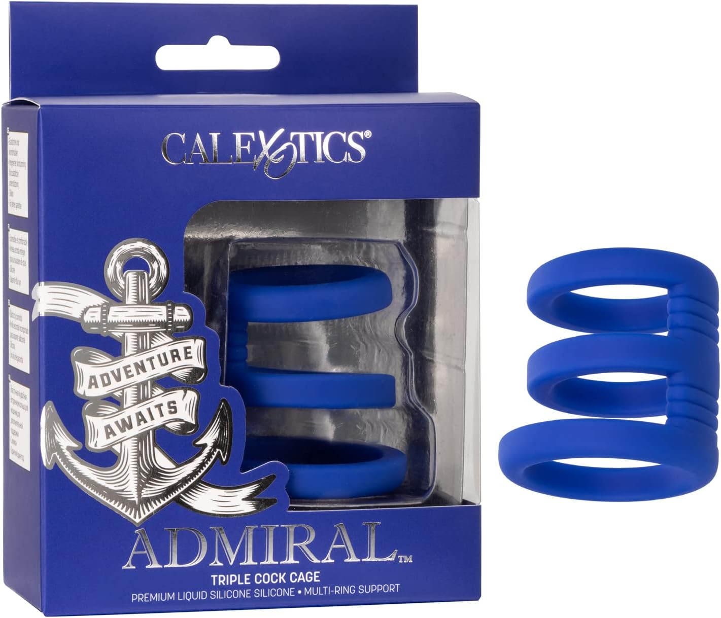 CalExotics Admiral Triple Cock Cage, Blue (SE-6010-20-3)