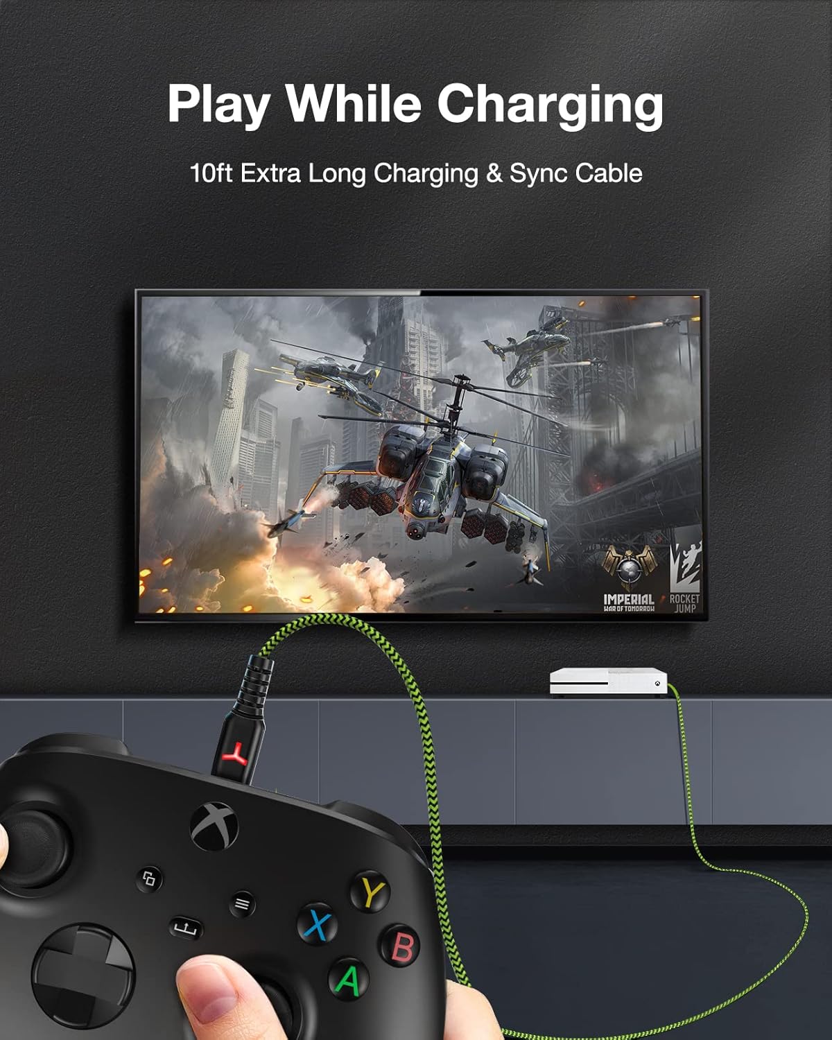 Rechargeable Controller Battery 2 Pack for Xbox One Xbox Series X S with 4 Battery Cover Xbox Play and Charge Kit with 10FT TeslaY Design USB Charging Cable for Xbox 1 S/X/Elite Wireless Remote