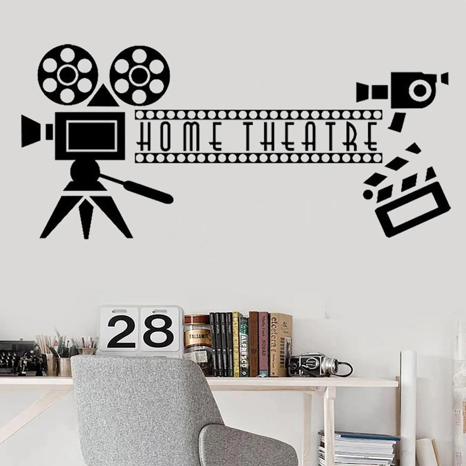 YOUOUSI Personalized Theater Stickers, Home Theater wall Decals, Children's Room wall Art, Movie Lounge Decorations