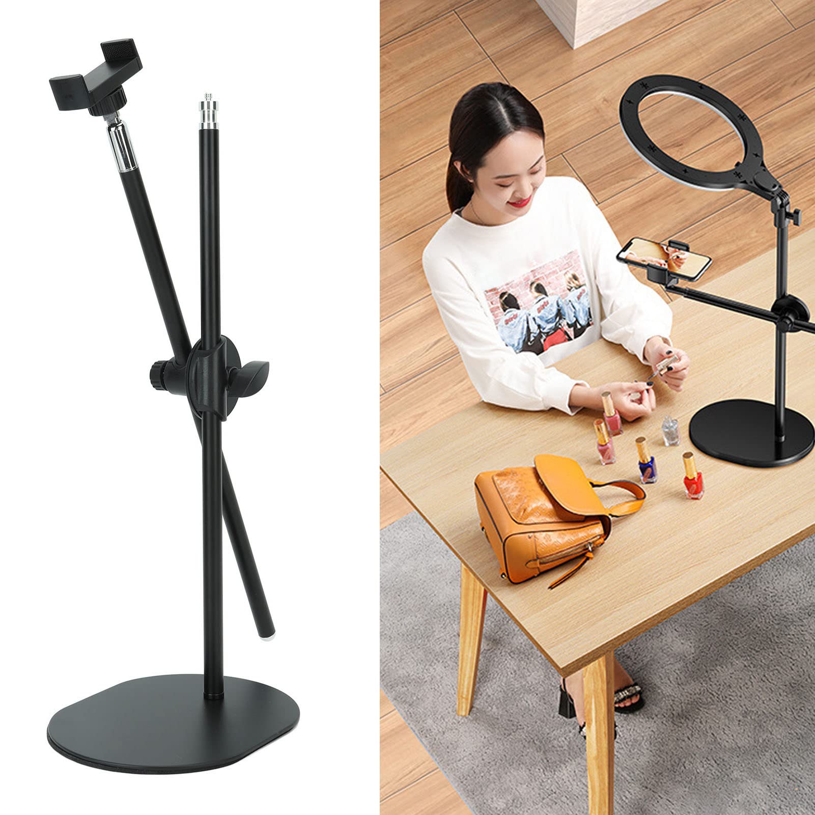 Soporte para teléfono móvil, grabación de video, multiángulo, ajustable, telescópico, suave, soporte para teléfono celular, soporte de abrazadera de transmisión en vivo