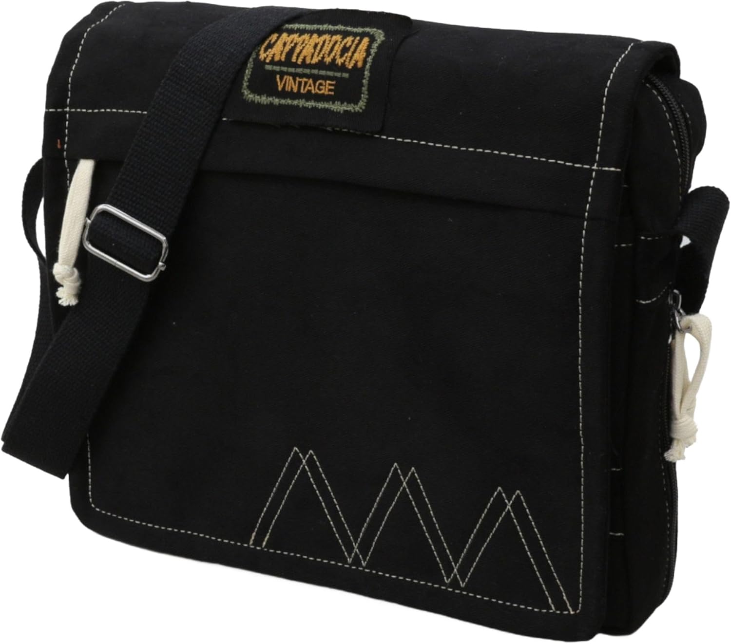 Cotton Messenger Bag, Accordion Expanding Shoulder Bag