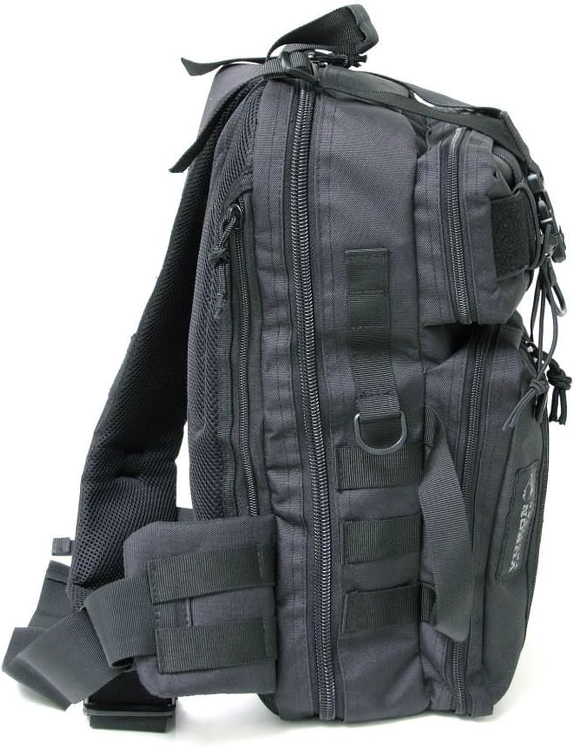 Yukon Outfitters Overwatch Sling Pack - EDC Hiking Outdoor Urban Ergonomic Spacious 20 Liter Tactical One-Shoulder Backpack | Bottle Cinch Pouch Included, Black