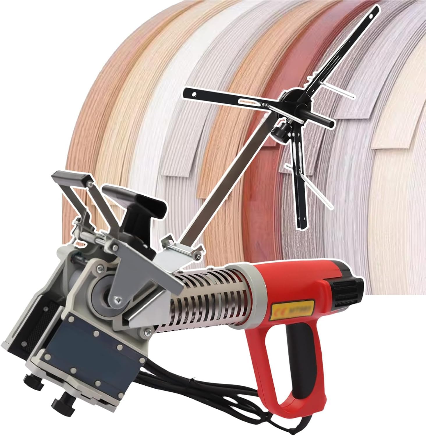 BOOZXCV Edge Bander Machine, Manual Edge Banding with Adjustable Width and 3 Speed Settings for Woodworking