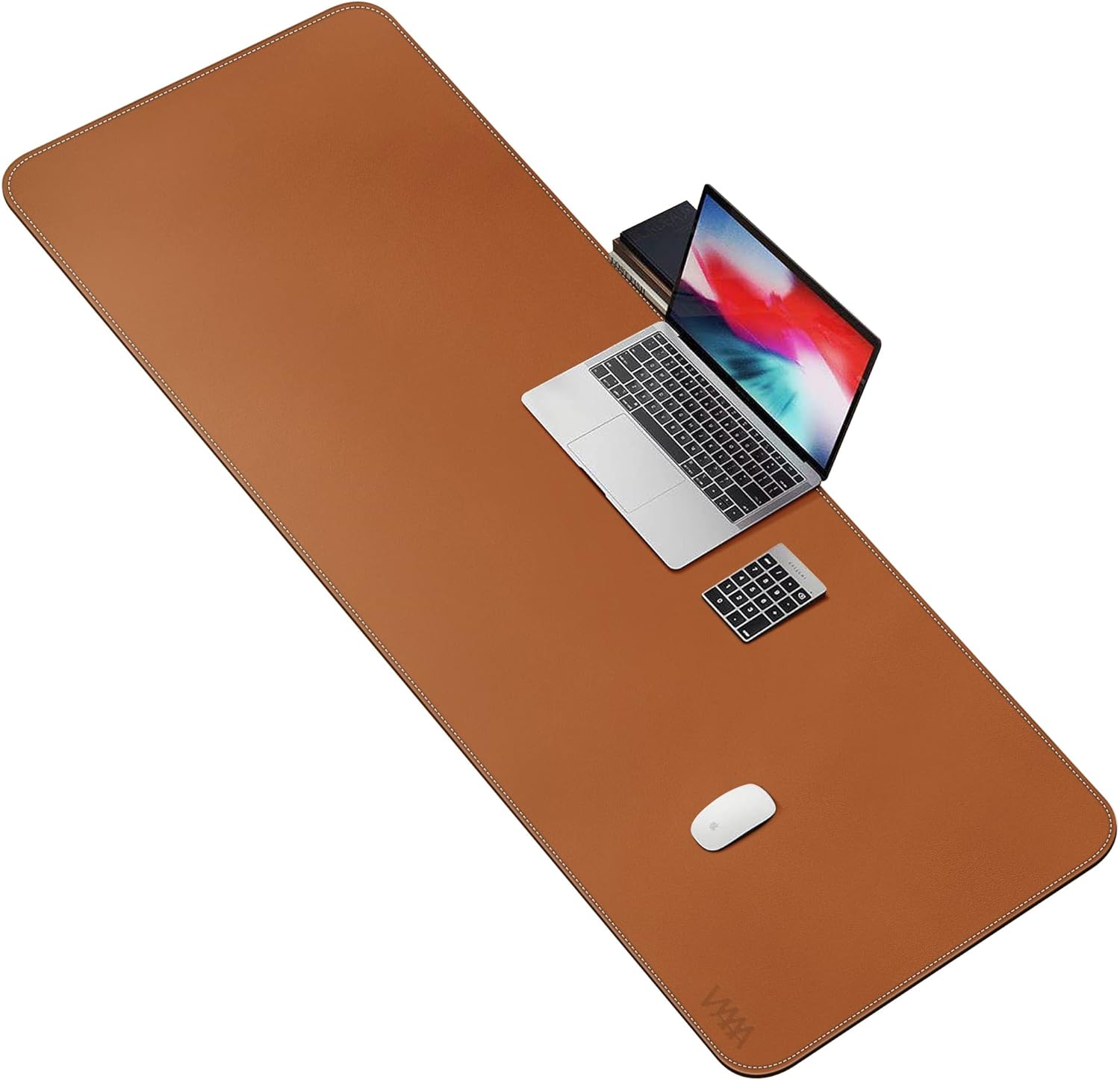 Desk Mat on top of Desks, Vyaaa 55" x 23.6" PU Leather