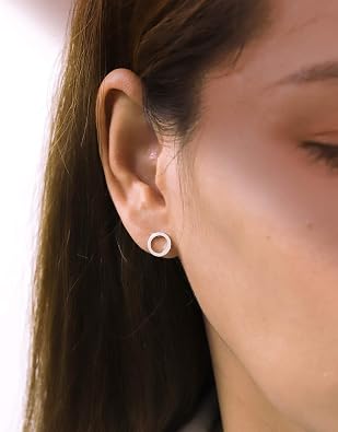 Boma Jewelry Sterling Silver Open Circle Stud Earrings