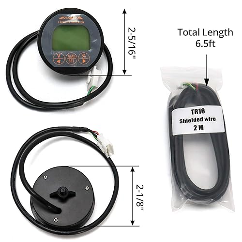 Miniatura 6 de QWORK Monitor de batería Voltímetro Amperímetro, rango de corriente de voltaje 8V-80V, medidor de corriente de voltaje 0-100A con cable