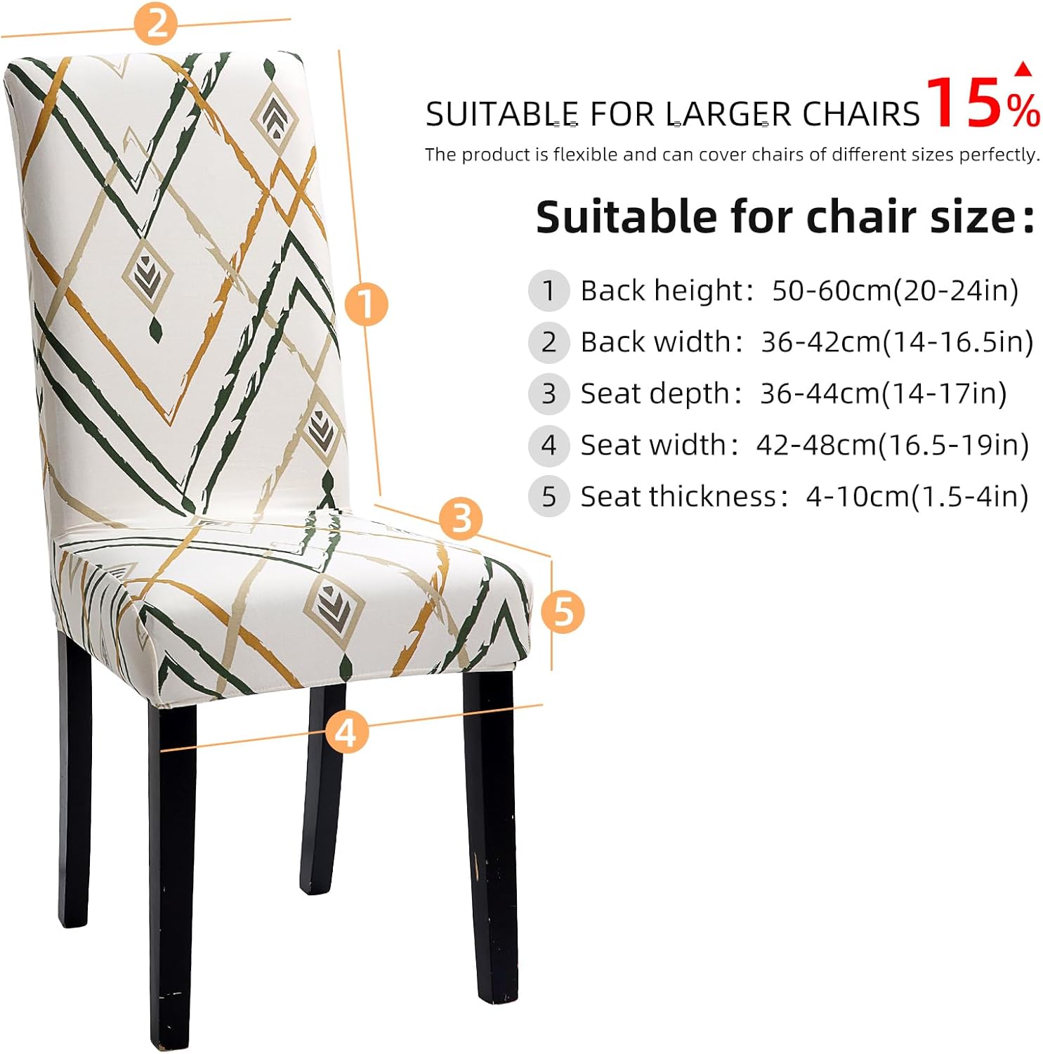 YISUN Dining Chair Covers, Stretch Spandex Chair Seat Cover Removable Washable Parson Chair Cover Kitchen Chair Protector Slipcovers (Light Beige, 6)