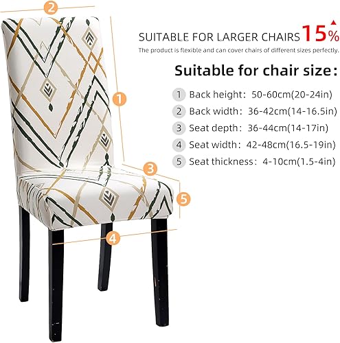 Miniatura 5 de YISUN Fundas elásticas para sillas de comedor, fundas para sillas Parsons, fundas extraíbles y lavables, fundas protectoras para sillas de cocina,