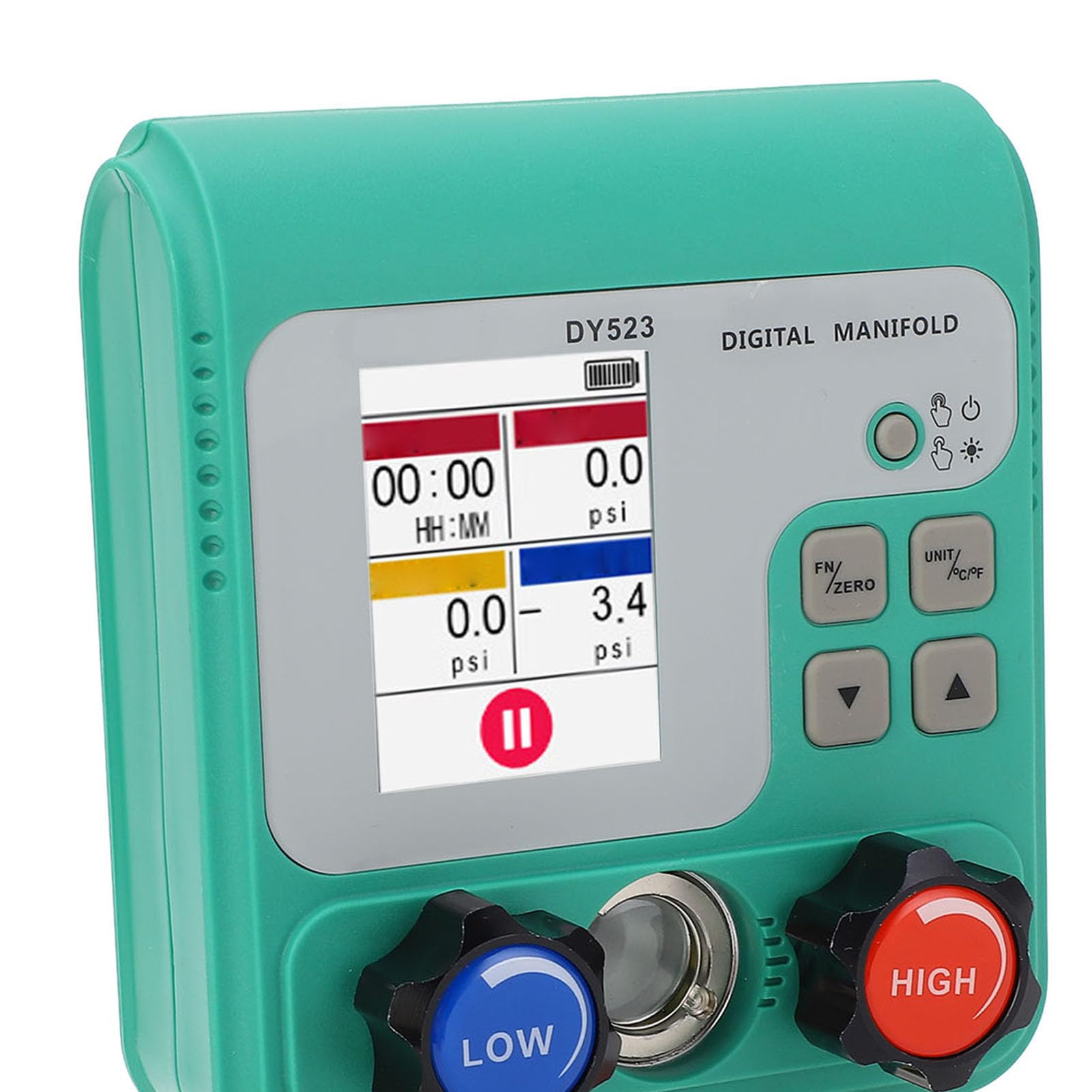 YWBL-WH Cyfrowy Manometr w Kolektorze, Stabilny i Dokładny Tester Próżni HVAC z Dwukierunkowym Testowaniem do Naprawy Klimatyzacji Samochodowej i Konserwacji Lodówek 165 Mm X 110 Mm X 60