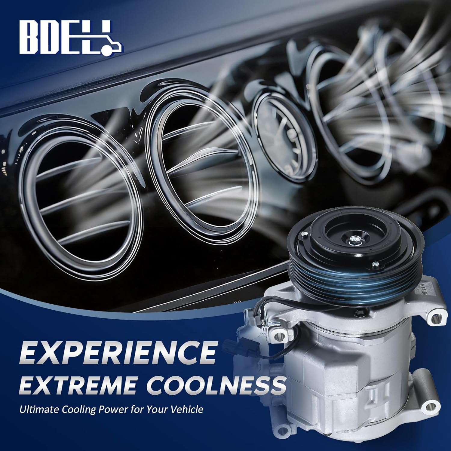 BDELI AC Compressor Compatible with 2013 2014 2015 2016 2017 Honda Accord 2.4L, 13 14 15 16 17 Air Conditioner Compressor with Clutch 7-Groove Pulley, Replace CO 29137C