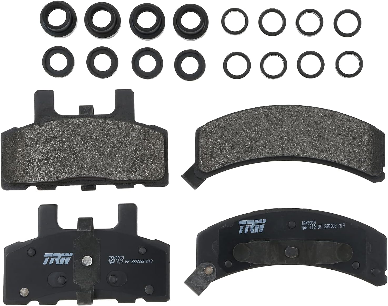 TRW Pro TRM0369 Disc Brake Pad Set For Chevrolet C1500 1988-1999, Front, And Other Applications