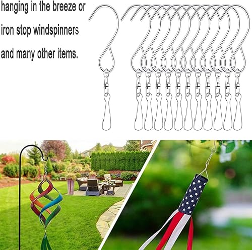 Miniatura 4 de 24 ganchos giratorios para colgar, acero inoxidable con rotación de 360 grados para colgar campanillas de viento, plantas, comedero de pájaros,