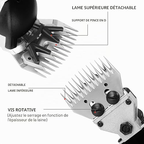 Powerful Electric Sheep Shearing Clippers Shears Animal Wool Sheep Cut Goat Alpaca Pet Trimmer Farm Machine UK Plug 690W - 3