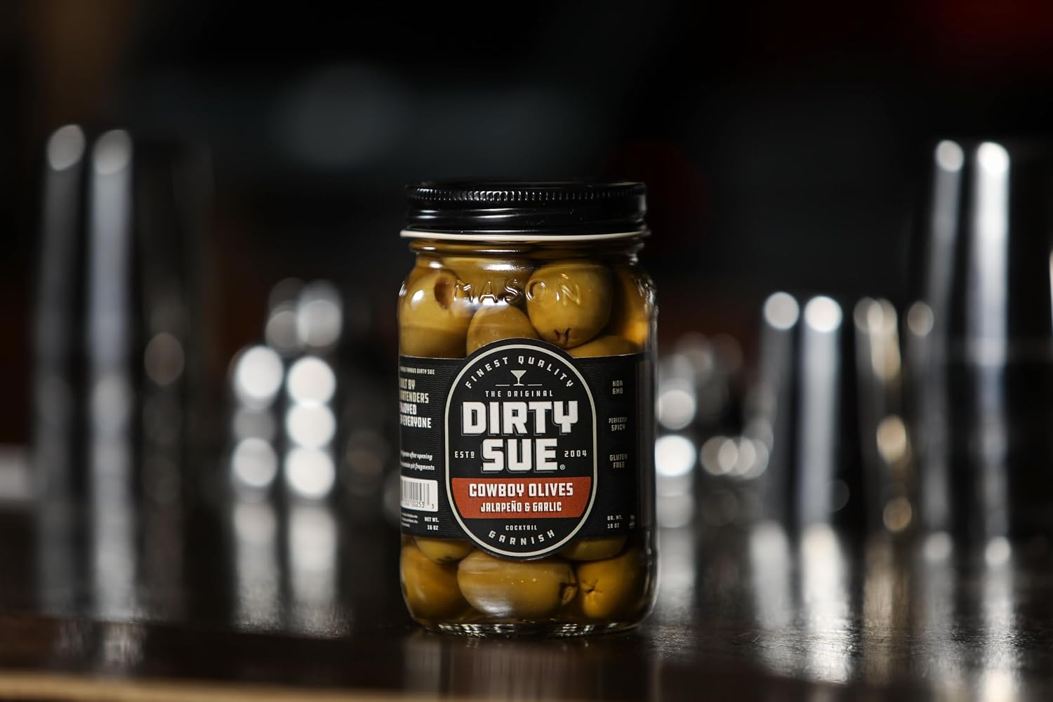 Dirty Sue Stuffed Olives and Onions - Set of 2 16 oz Jars (Cowboy Olives Jalapeno and Garlic)