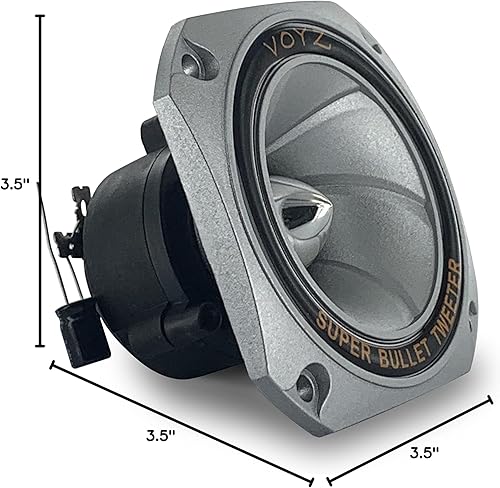 Miniatura 7 de VOYZ 400 vatios 35 pulgadas Piezo Super Horn Tweeters Diafragma de aluminio 4-8 ohmios carcasa plateada con condensador 1 par 2 piezas PET-1944
