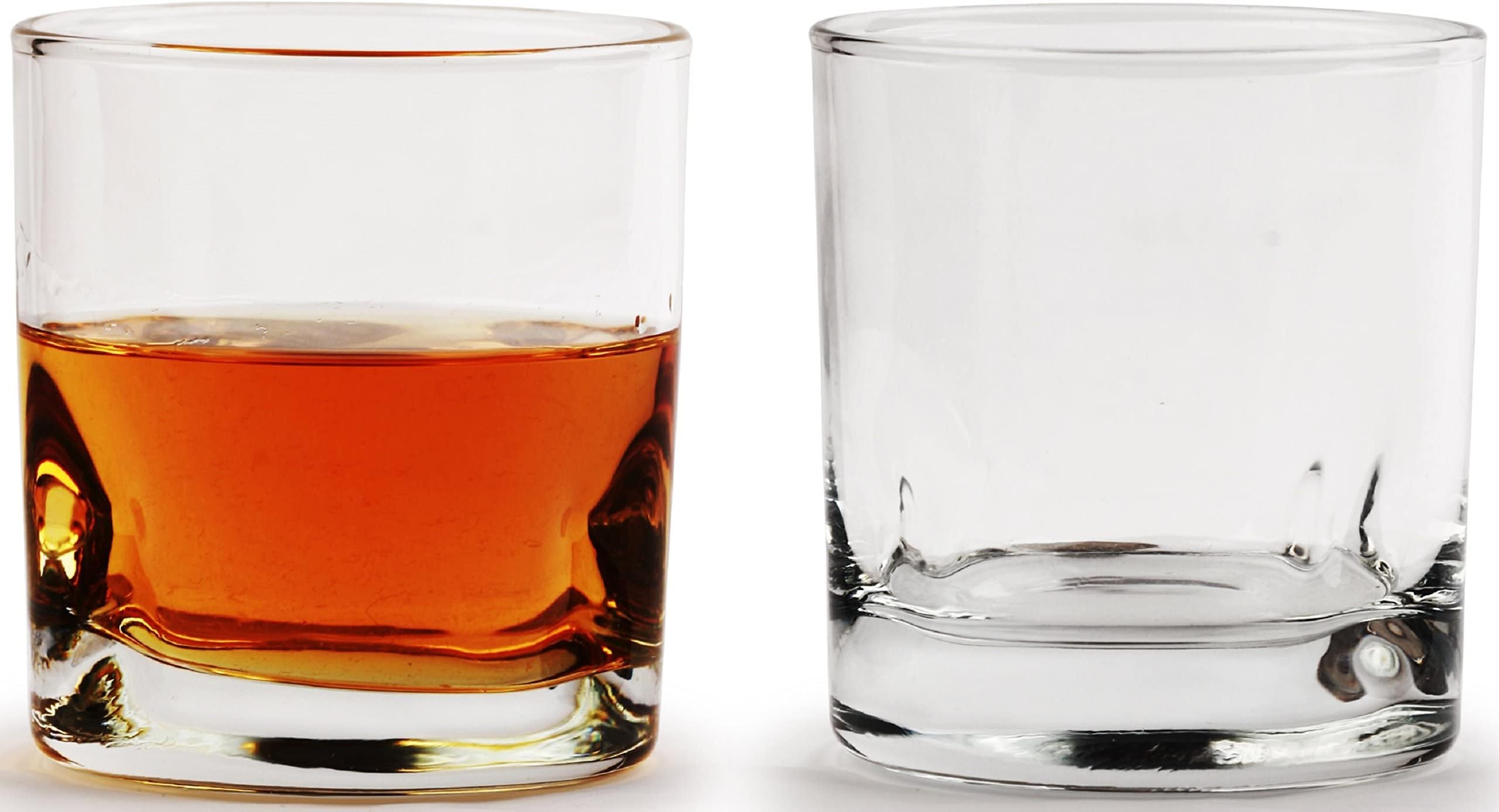 CirclewareSimply Everyday, Set of 4 Bentley Heavy Base Whiskey Glass, Drinking Glassware for Water, Juice, Iced Tea, Beer, Wine, Liquor Brandy, Bourbon and Beverage Gift, Clear, 4 Count (Pack of 1)