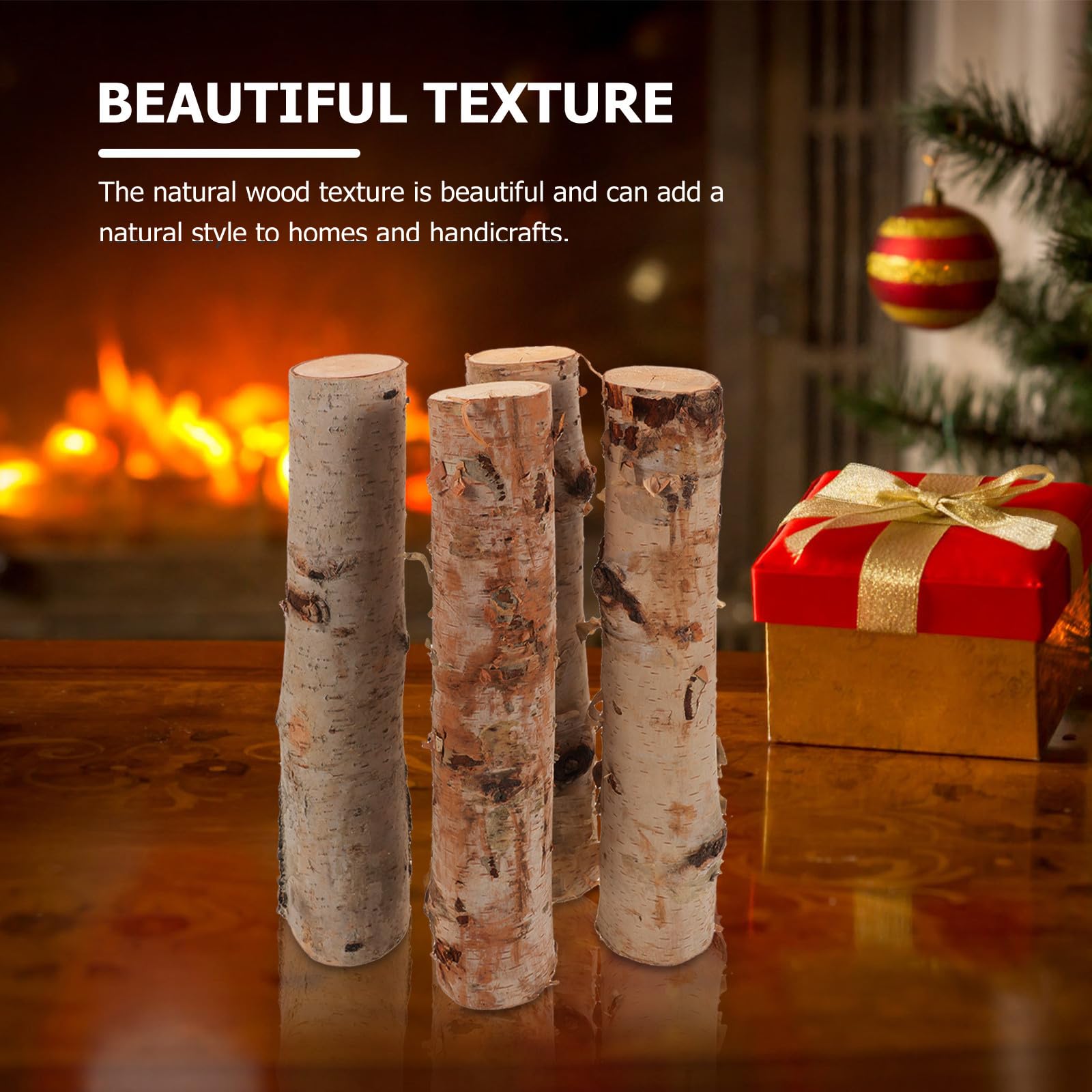 Tronchi di Betulla Leggeri e Versatili Legno Naturale 4 Pezzi per Decorazioni e Lavoretti di Artigianato DIY