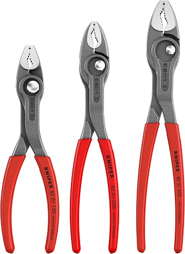 Tools 00 20 06 US4 3 Pc TwinGrip Pliers Set, Plastic Dipped (6", 8", 10") | TwinGrip Pliers Set - Adjustable, Slim Head, Plastic Dipped