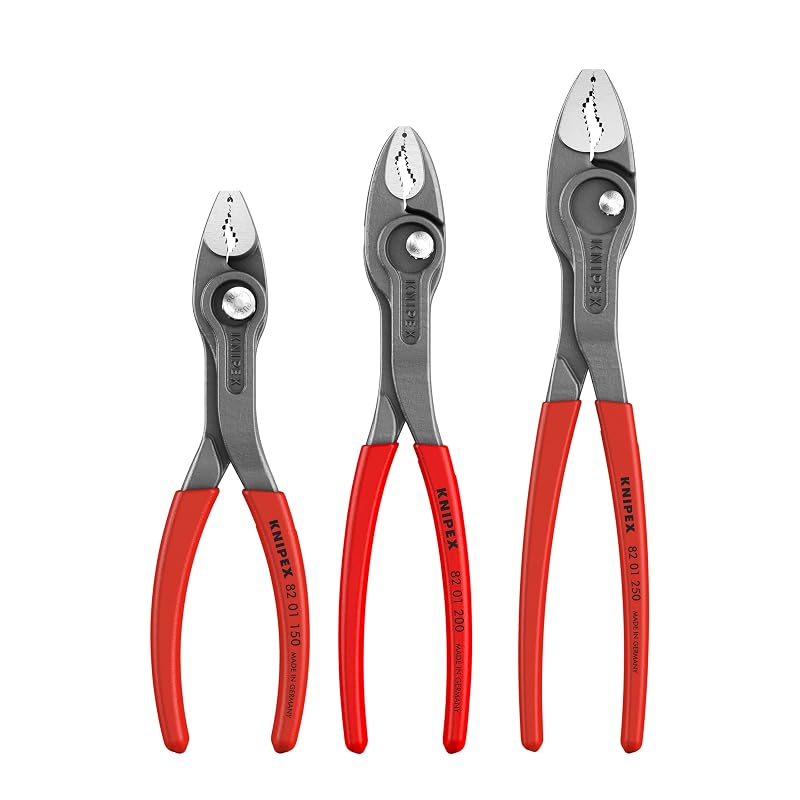 Jogo de Alicates KNIPEX TwinGrip com Ajuste por Botão e Empunhadura Plástica, 3 Peças