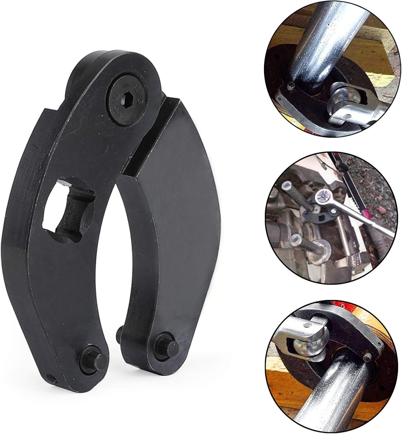 Topteng 調節可能なグランドナットレンチピンスパナツール ブラック 油圧シリンダー用 1266