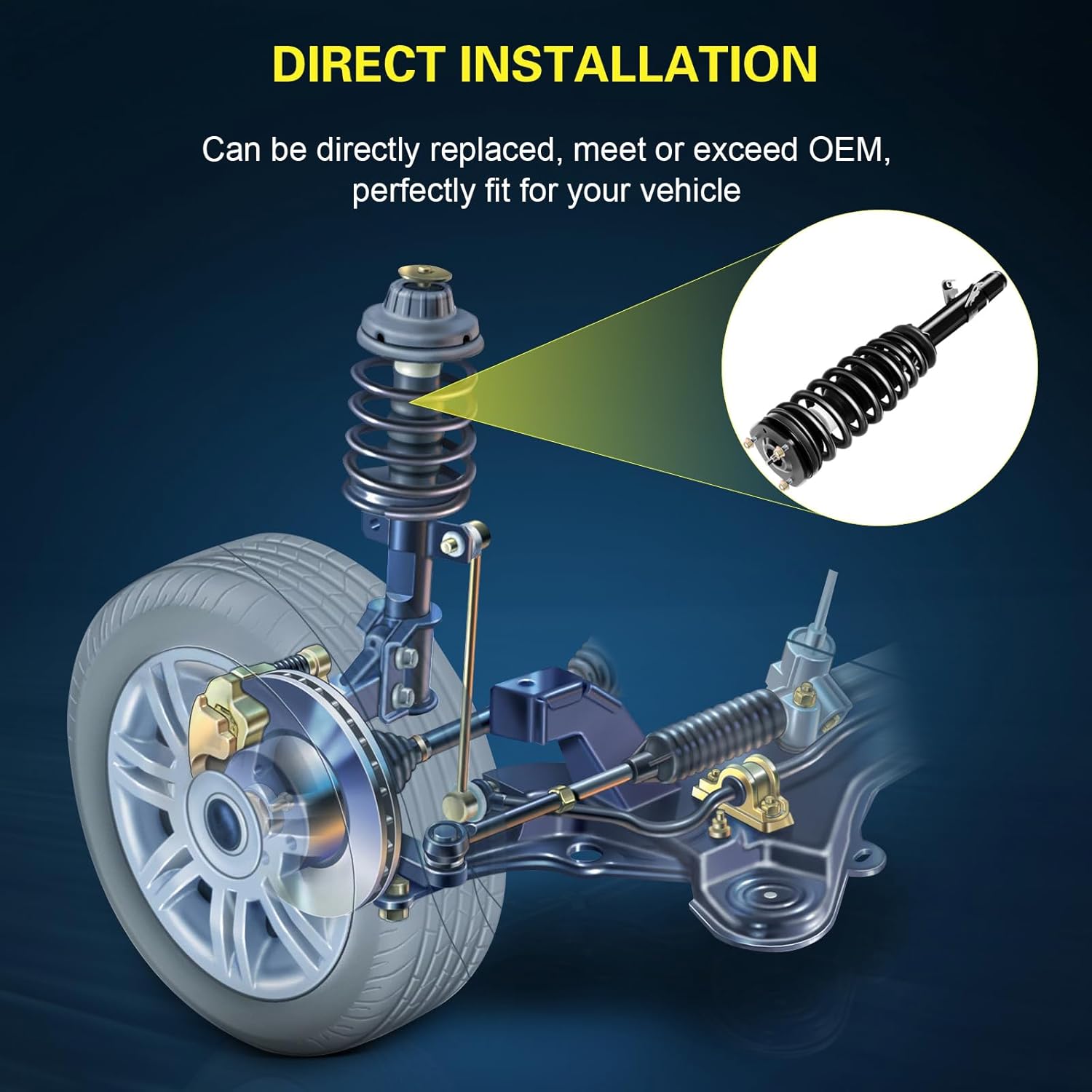 Front Struts Assembly Shock Absorber with Coil Spring for Ford Fusion 2006-2009 for Mercury Milan 2006-2009,172261