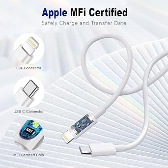 USB C to Lightning Cable 1M 2Pack [Apple MFi Certified] iPhone Fast Charger Cable USB-C iPhone charger Lead PD Charging Cable for iPhone 14 13 12 11 Pro Max XS XR 8 Plus