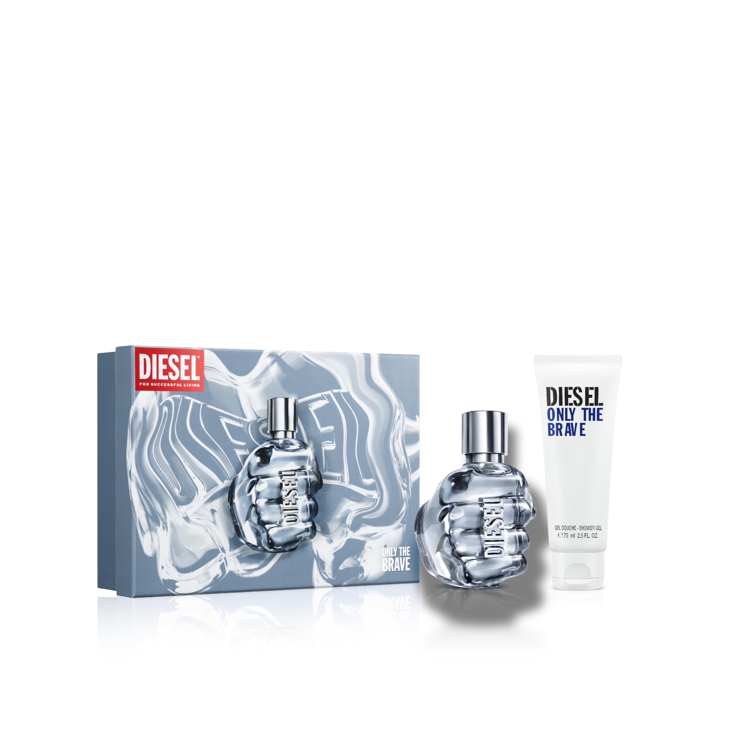 Diesel Only The Brave Eau de Toilette Set für Herren, EdT 50 ml & Duschgel 75 ml, frischer und würziger Herrenduft, orientalisch-holzig, Spring Edition