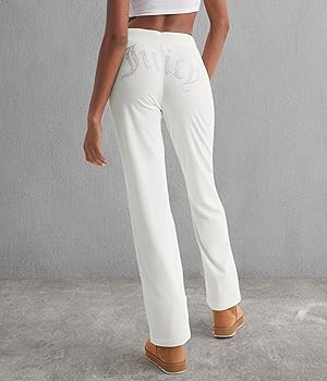 Amazon.com: Juicy Couture Womens Solid Rib Waist Velour Pant W