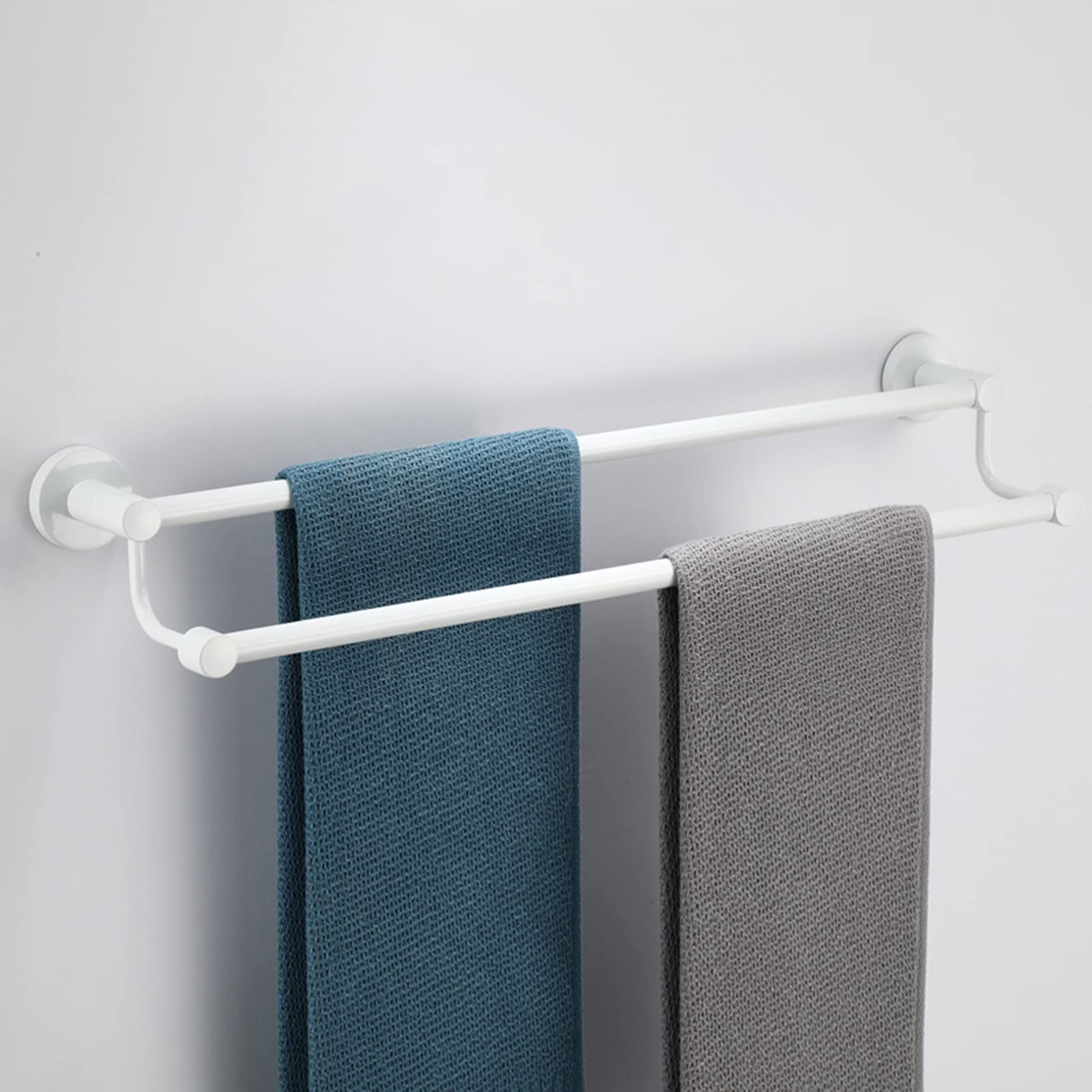 Stal nierdzewna Podwójna Ręcznik Ręcznika Ręcznik Prętówka Naczyniowa Run Rack Uchwyt do łazienki Sprzęt lub kuchnia - 30 cm / 40 cm / 50 cm / 60cm / 70 cm / 80 cm, biały (Size : 50cm)