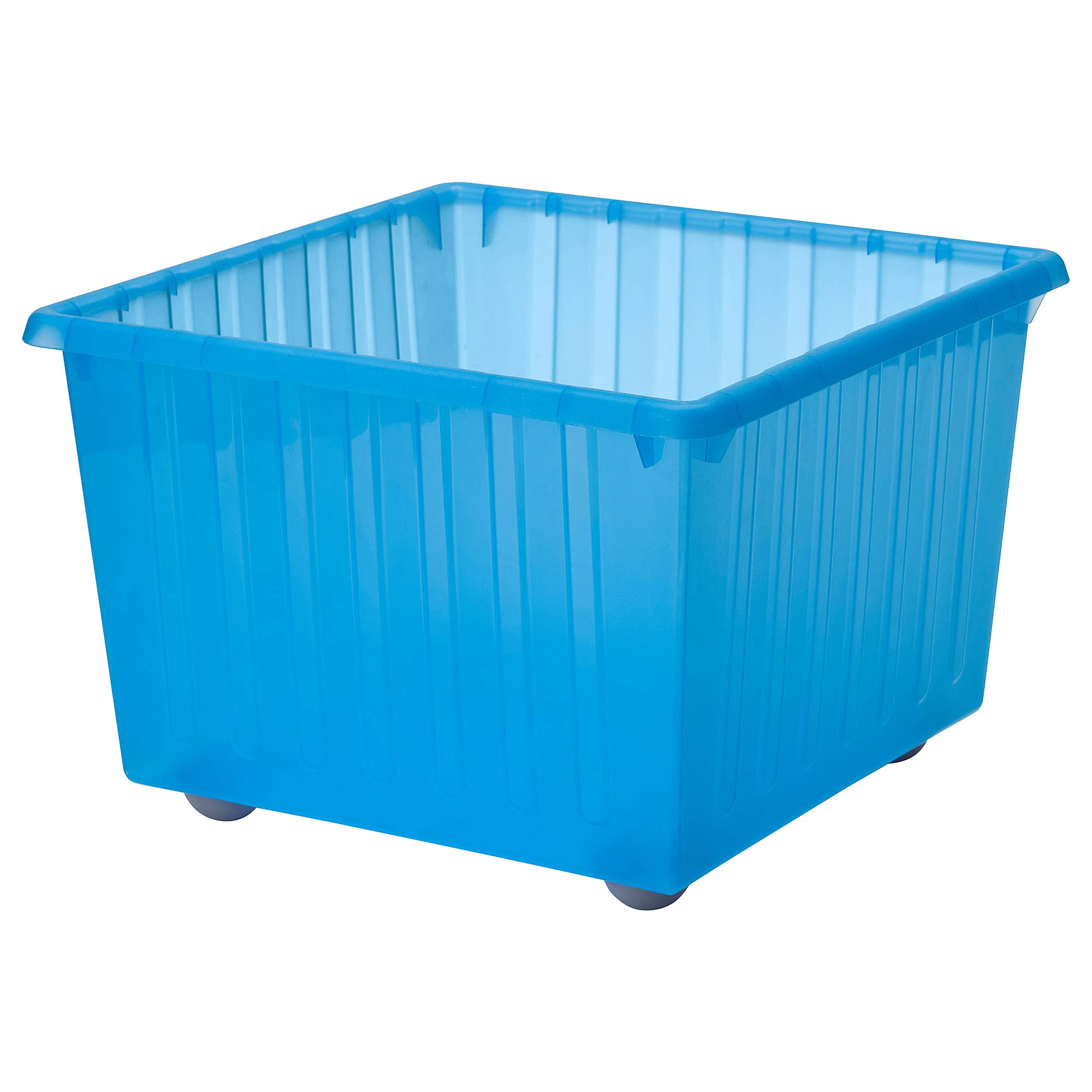 Caisse de rangement à roulettes plastique bleu bac mobile 39 cm