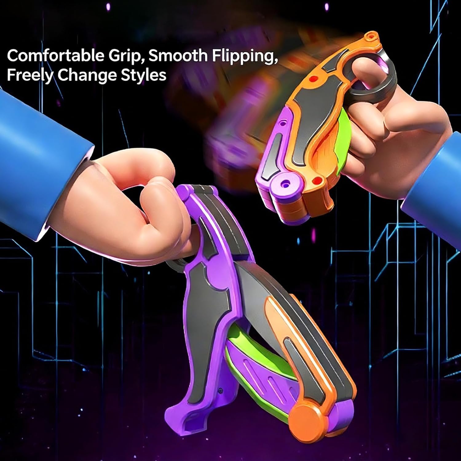 Fidget Pistol Toys 3D Printed Mini Small Pistol with Gravity Claw Knife A Stress-Relieving Toy Suitable for Relieving ADHD and Anxiety for Adults and Kids (Set 2)