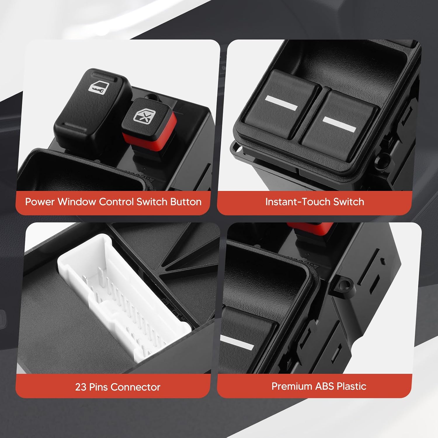 Power Window Control Switch Driver Side Compatible with 2003–2007 Honda Accord LX Sedan 4-Door Window Switch Replace#35750SDAH12 35750-SDA-H12 35754SDA306 35754SDA307