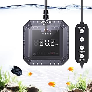 Aquarium Thermometer Submersible, Digital Fish Tank Thermometers with USB for GlassTank, Aquariums Temperature Gauge ±1℉ Accurate, Suitable for Fish, Turtle, Saltwater or Freshwater, 6.56ft Power Cord