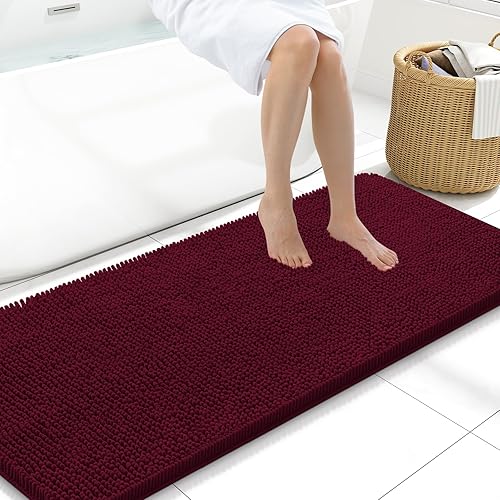 Miniatura 78 de Arotive Alfombras de Baño 30x20, Alfombras de Baño de Chenilla Shaggy Extra Suaves y Absorbentes, Lavables a Máquina con Respaldo de Goma